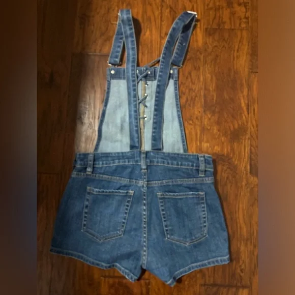 PACSUN Jean Denim Short Overalls - Picture 4 of 6